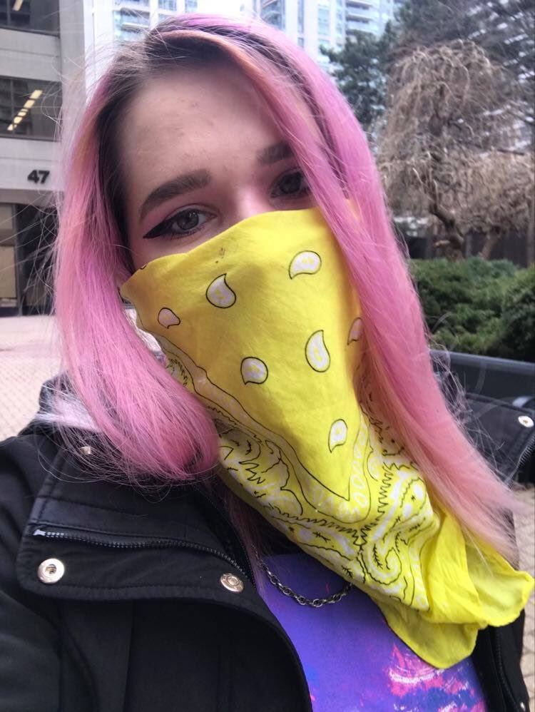 Day 6 of quarantine:I had to go outside so instead of having a normal face mask like a normal person I put on a twenty one pilots bandana and walked around looking like I had just escaped dema