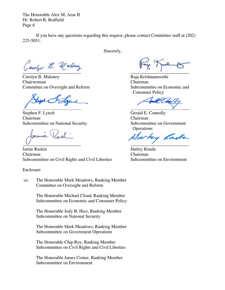 TRUTH & FACTs Matter“Admin...has promised that testing...determining the true scope of the crisis now—when it matters most. These claims also directly contradict multiple prior claims by President Trump that the testing program is having no problems...” https://oversight.house.gov/sites/democrats.oversight.house.gov/files/2020-03-19.CBM%20RK%20GEC%20JR%20SFL%20to%20Azar-HHS%20and%20Redfield-CDC%20re%20Testing%20Plan%20(002).pdf