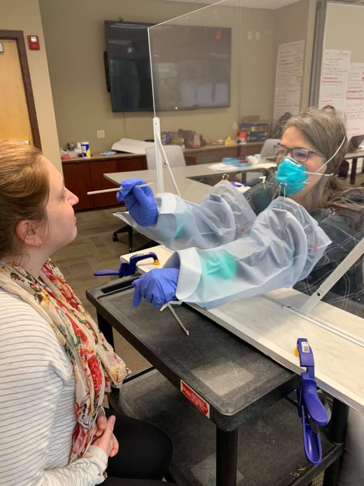 GHCSCW's tweet photo. We are proud of our Chief of Staff Dr. Alison Craig for inventing a sustainable way to allow COVID-19 testing to be administered without needing as much personal protective equipment. Learn more: https://t.co/ExLYiFDVb0
#GHCSTRONG https://t.co/YcWrADG0p4