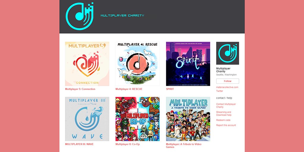 Hey, everyone! Today, Bandcamp's waiving their revenue share fee (All profits from all Multiplayer Charity albums go toward licensing and the charity organizations!)

Consider supporting our musicians and the causes our efforts have brought awareness to!

multiplayercharity.bandcamp.com