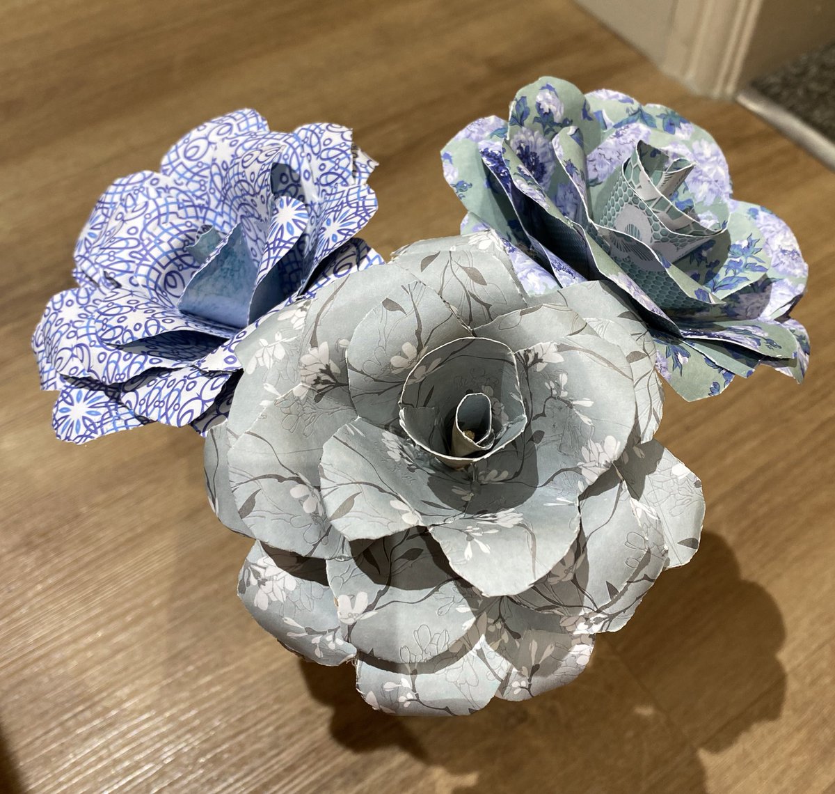 Really needed to tap into my creativity to help with my wellbeing so made these paper flowers tonight 💐