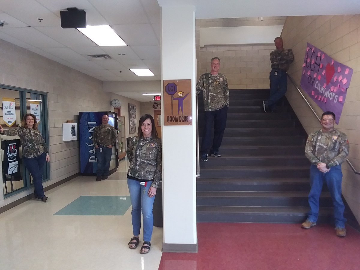 NISDCCA's tweet photo. Missing our kiddos! It was Staff Camo Friday at CCA. Thank you @ZachryCorp for the cool shirts and supporting our staff and girls projects.  We 💜 our business partners!! https://t.co/GciHxFsqtA