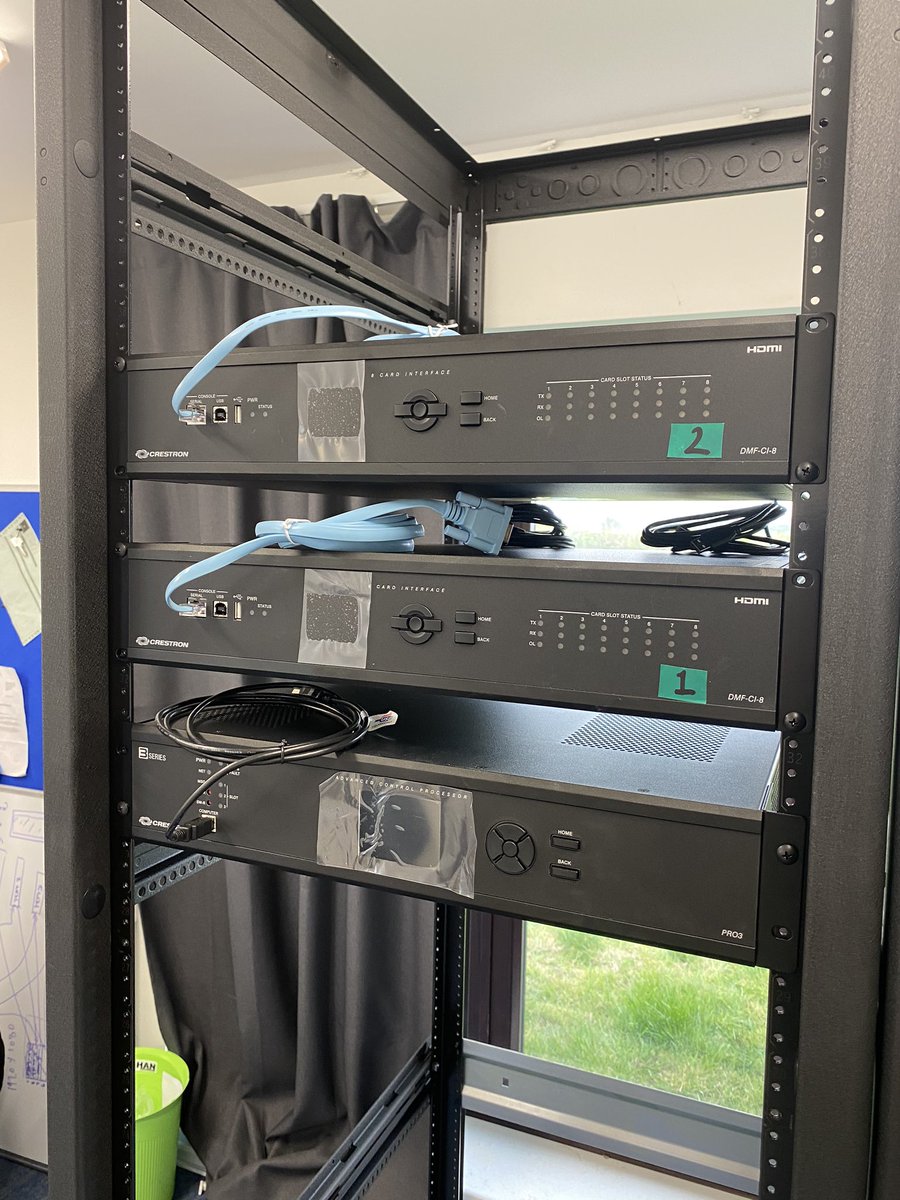 DarkeLtd's tweet photo. Here at Darke Audio Visual we are trying to carry on with a normal working week, we have just started building these residential AV/IT racks for a project in the UK and thank our staff &amp; suppliers for their continued support @Crestron @MeridianAudio @PulseCinemas @Cisco #StaySafe https://t.co/aILqo1YcPh