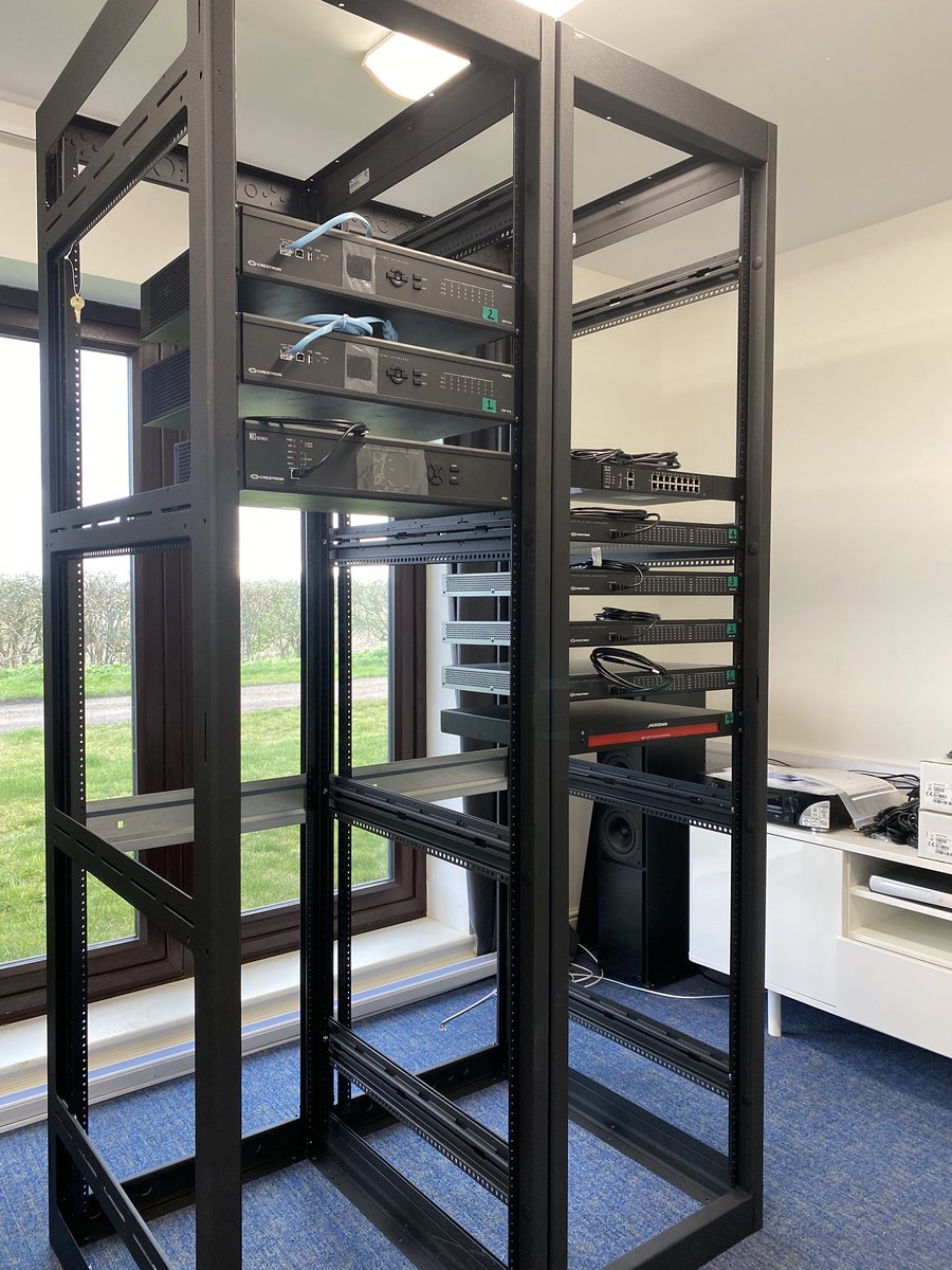 DarkeLtd's tweet photo. Here at Darke Audio Visual we are trying to carry on with a normal working week, we have just started building these residential AV/IT racks for a project in the UK and thank our staff &amp; suppliers for their continued support @Crestron @MeridianAudio @PulseCinemas @Cisco #StaySafe https://t.co/aILqo1YcPh