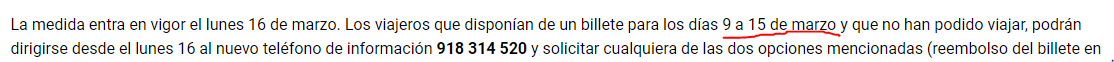 laviniamp_'s tweet photo. @Renfe Queda bien claro que para los billetes del 9 al 15 de marzo hay que llamar a ese teléfono (que nadie contesta). ¿Y para los billetes del día 17? Tenía previsto 4 billetes AVE para ese día y el estado de alarma ya estaba activado, ¿qué pasa con esos billetes? https://t.co/ANNXOf36tz