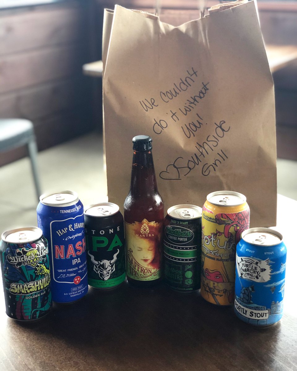 southsidegrill's tweet photo. With things changing daily, it’s hard to keep up! As of today you can add a beer to your food pick up order! We have great small brewery beers and the easy go-tos as well. We are open from 4pm-8pm Tue-Fri and 10am-2pm &amp; 5pm-8pm Sat-Sun! #LocalBusiness #ShopLocal #SmallRestaurant https://t.co/7h36Ka3Miz