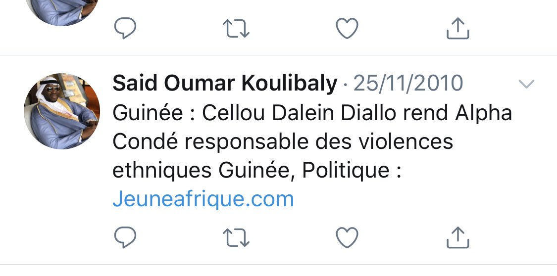 IbrasoryA's tweet photo. Sachez juste que @oumarkoulibaly était un fervent d��fenseur de @Cellou_UFDG en 2010 parceque tout le monde voyait CELLOU DALEIN président.
L’avantage de la GUINÉE est qu’on se connaît tous entre nous.
Aujourd’hui ce même mec est complice notoire du coup d’Etat en vue. https://t.co/4vPf9dbsfW