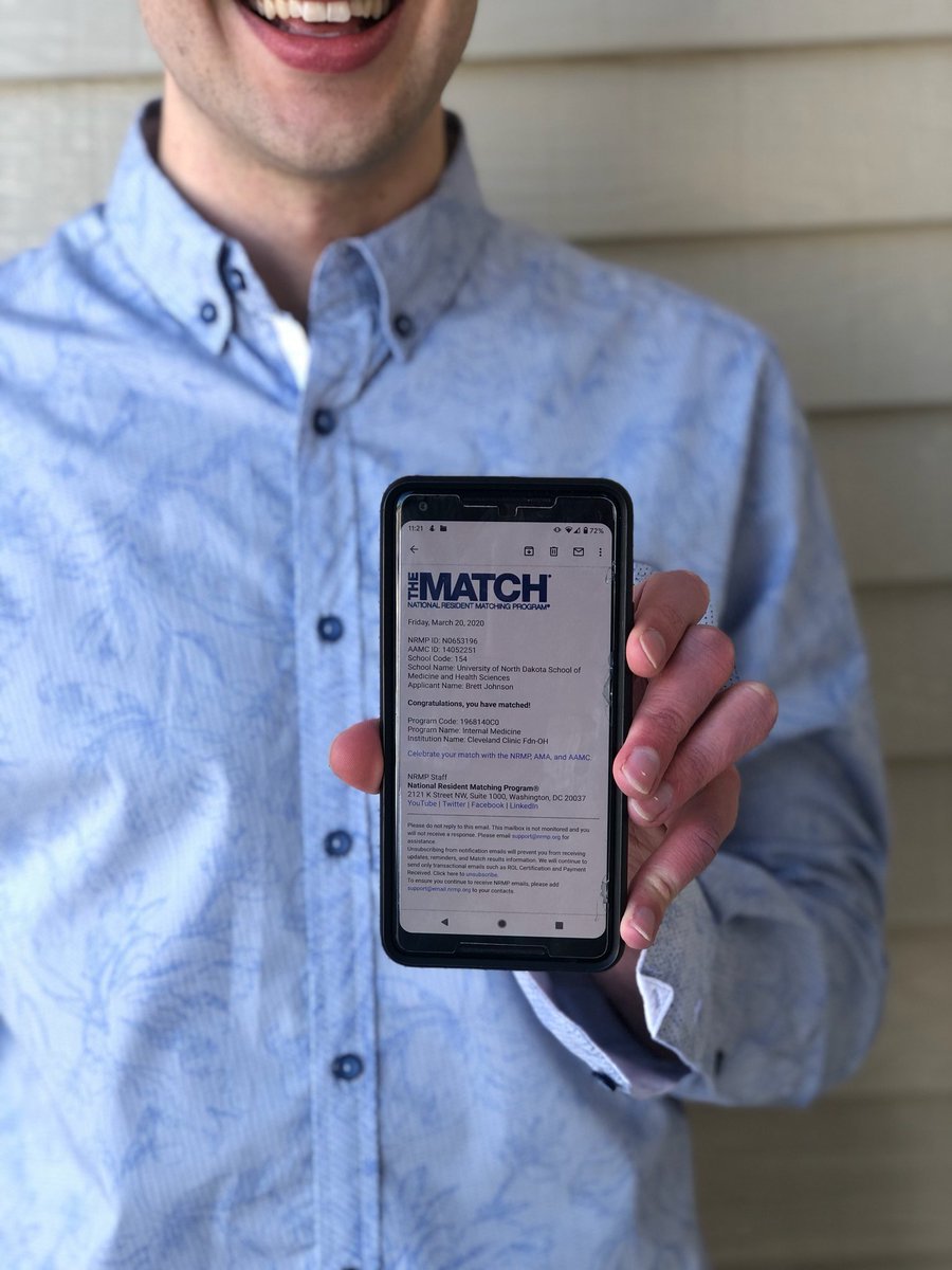 Brett Johnson (@brettjohnson_md) on Twitter photo I'm excited to be continuing my medical journey next year as an internal medicine resident at <a href="/ClevelandClinic/">Cleveland Clinic</a>! @abbyCCim <a href="/CCF_IMCHIEFS/">Cleveland Clinic IM</a> #Match2020 #undmatch2020 I'm excited to be continuing my medical journey next year as an internal medicine resident at <a href="/ClevelandClinic/">Cleveland Clinic</a>! @abbyCCim <a href="/CCF_IMCHIEFS/">Cleveland Clinic IM</a> #Match2020 #undmatch2020