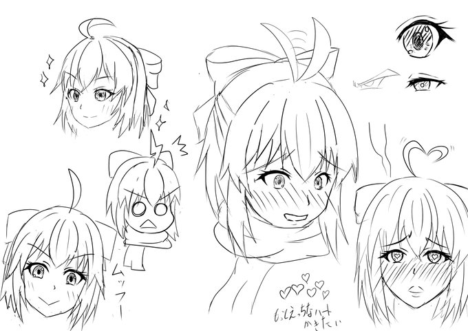 目の練習がてら沖田さん落書き 