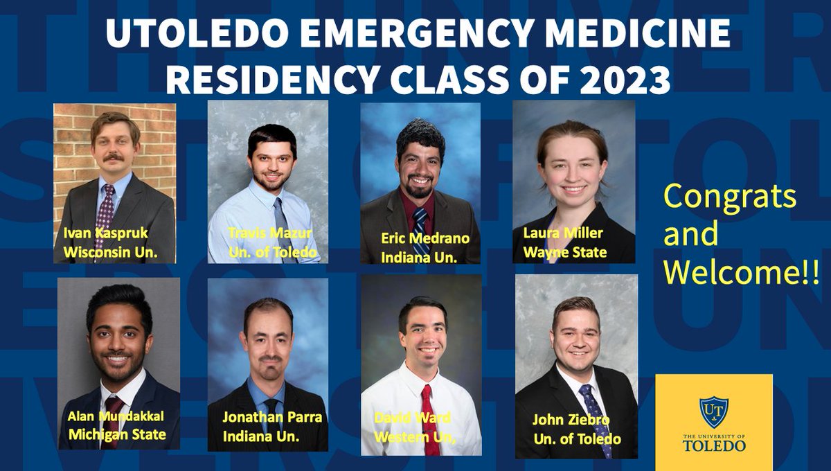 MMoussaMD's tweet photo. Congratulations and welcome to The University of Toledo Emergency Medicine Residency Program #MatchDay2020 @OhioACEP @UToledoEM @UToledoMed @ProMedicaHealth #MedStudentTwitter #UToledoMatch https://t.co/fbGG3w9bZP