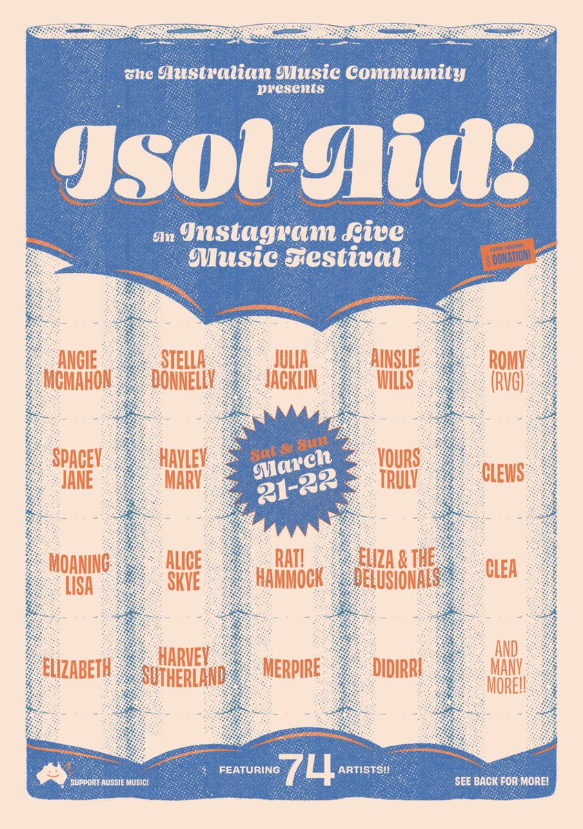 millylala's tweet photo. HAPPY #isolaidfestival DAY!! Make sure you tune in from 12 noon AEDT. Artist links are here for you https://t.co/WQHMYssJBj and schedule is below! Pls buy music, merch and donate to @SupportAct if you can! And get your snacks ready... let’s PARTY!!! 🥳🏄🏻‍♀️ https://t.co/Mhc2sPCWYY
