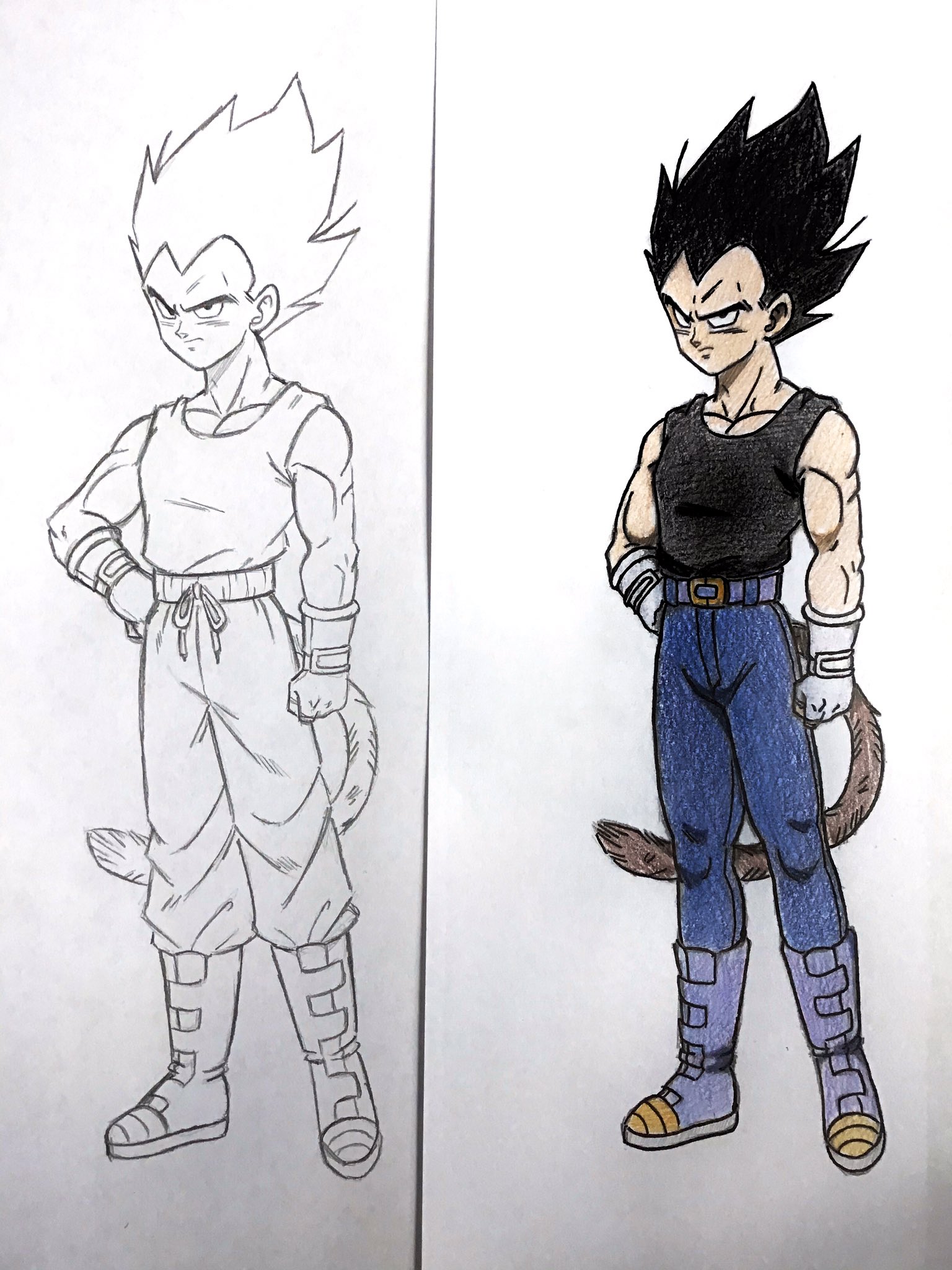 Ty'ren Lawrence på Twitter: "Which is better, skinny or baggy pants?  #DragonBall #Vegeta #drawing #WIP https://t.co/4HMsoH1BZC" / Twitter