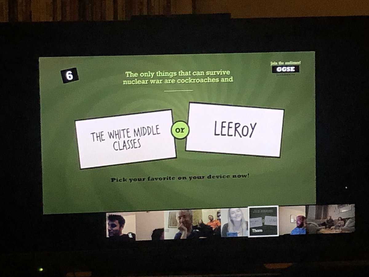 leeroyb's tweet photo. A night of @jackboxgames #leesfault  blame games #socialdistancing https://t.co/5o8a9HFp4e