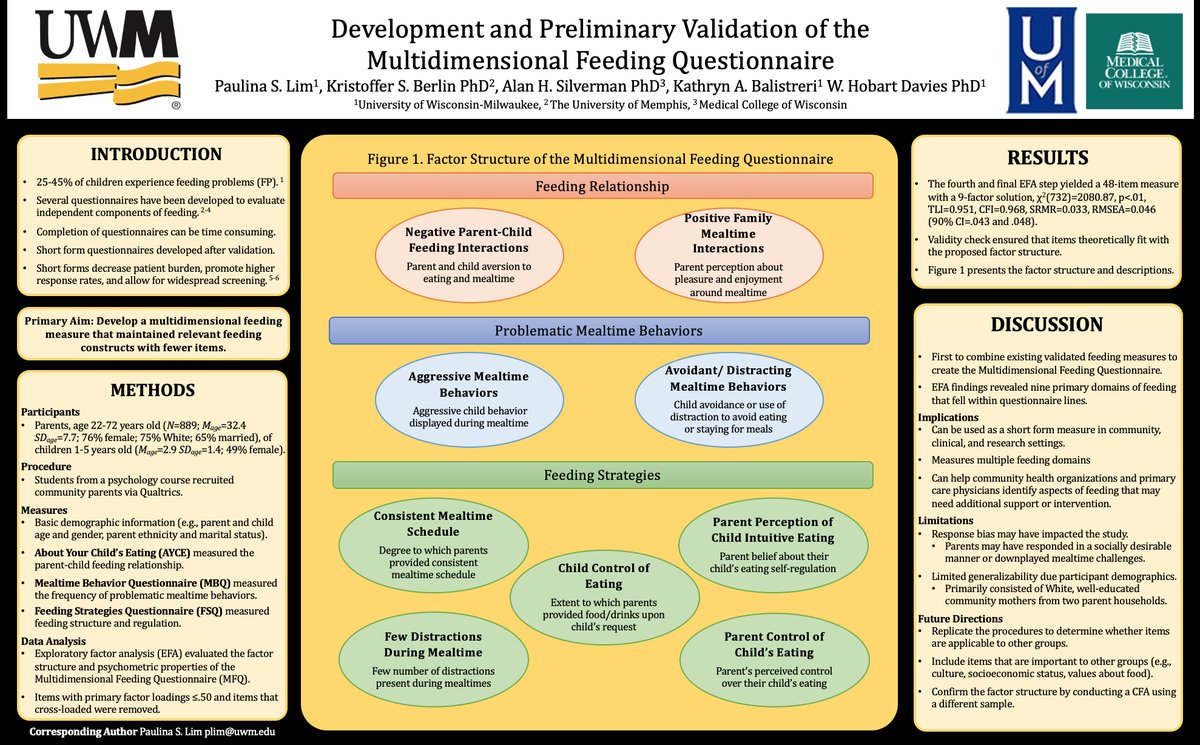 Pediatric feeding problems are common. We've developed a short form measure that evaluates multiple feeding components! #SPPAC2020 #postersession3 #PGSIG