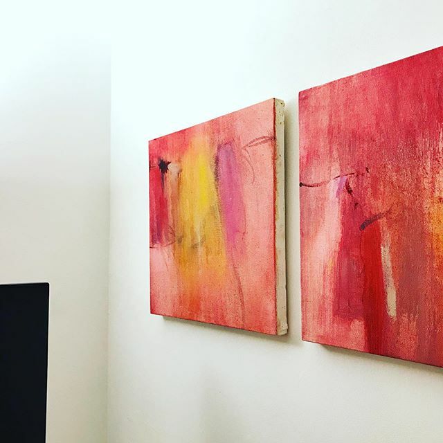 marcfrench's tweet photo. Showing my workplace some love now I’m set to be here non-stop for the duration. Finally got some of Lizzie’s Mum’s paintings back up. https://t.co/BJsNx3MUML https://t.co/dB0FTt3slZ