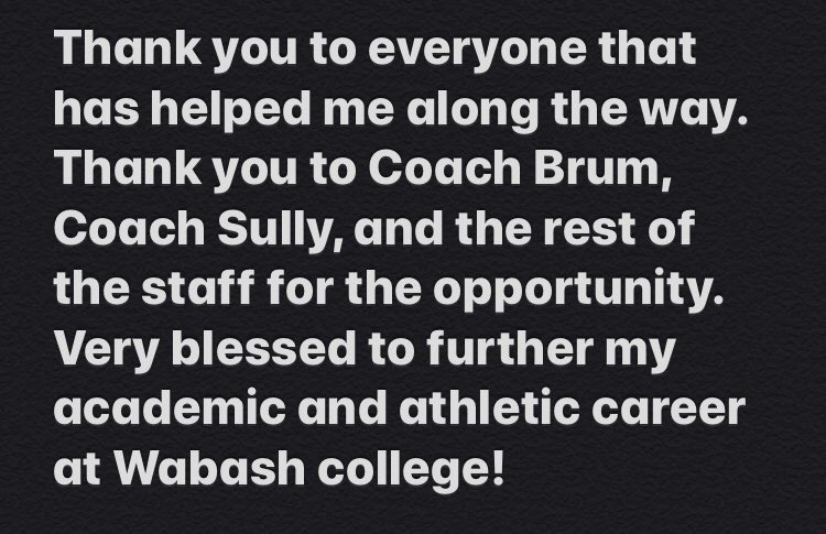 avery_beaver's tweet photo. Committed! Go Wabash! https://t.co/uuKxnDeWkN