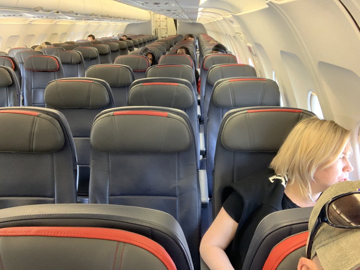 CameraGuyDave1's tweet photo. My flight to Phoenix. 31- total passengers. Pilot just said think of this as being a chartered flight with family and friends. #fly #emptyflights #emptyplane @CBSSacramento @tlomedia @CameronCGlenn https://t.co/D45GgImktq