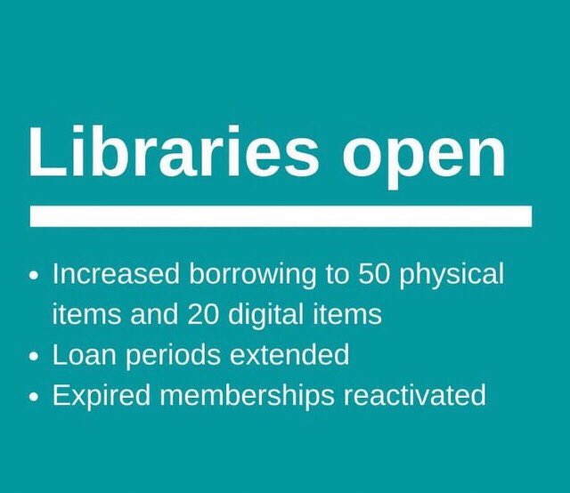 kylastephan's tweet photo. Gold Coast Libraries remain open with social distancing and hygiene protocols in place.
As of Saturday 21 March, each library member can borrow up to 50 physical items. Loan periods have been extended.
Visit
https://t.co/rsU7CGlkUD for more details and updates. #gclibraries https://t.co/ljjCAzABkJ