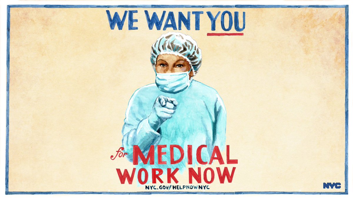 Doctors, nurses, physician assistants: WE WANT YOU!

Whether you are active or retired, your city needs you on the front lines of the fight against the coronavirus. Join us at nyc.gov/helpnowNYC.