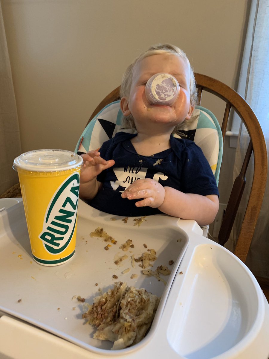 Walked into the kitchen for 10 seconds and came back to this.... I think Emerson will be a lifetime supporter of <a href="/Runza/">Runza Restaurants</a> ranch!