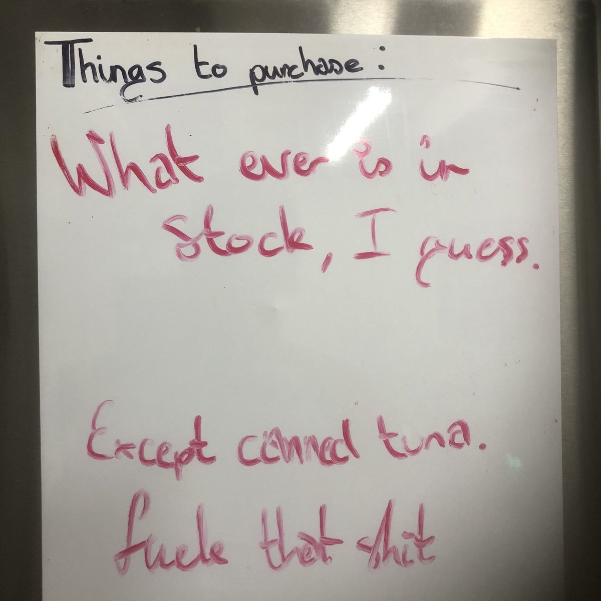Updated the flat shopping list