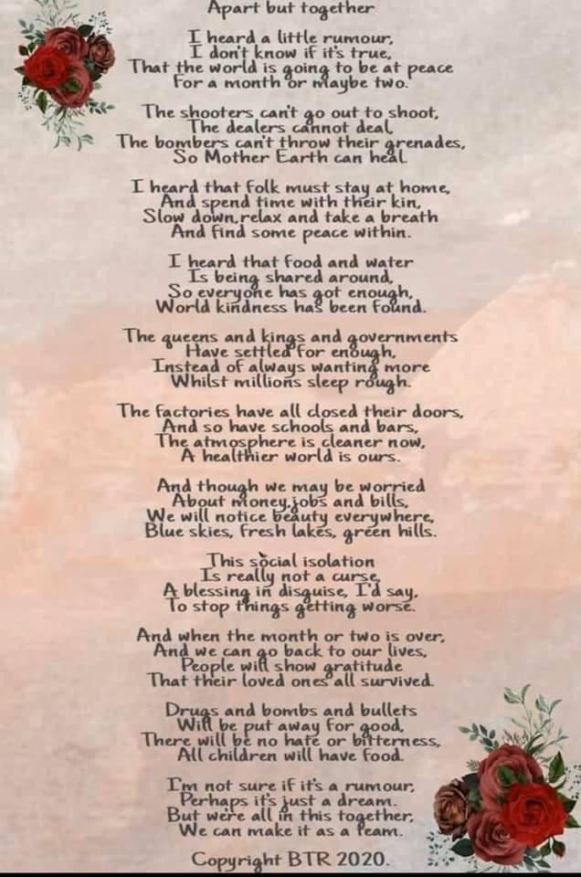 ceoeani's tweet photo. Those who know me will know I'm not a great man for poetry. But I was sent this tonight, and it resonates so well with what we are facing. Enjoy. https://t.co/gwOJQGvrYe