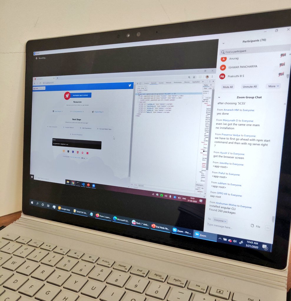 yashrajnayak's tweet image. We&apos;re live with the #Angular #LearningJam with @DcoustaWilson!

78 participants on a Saturday morning 🔥

#Code2Success @progateEN @GDGBLR