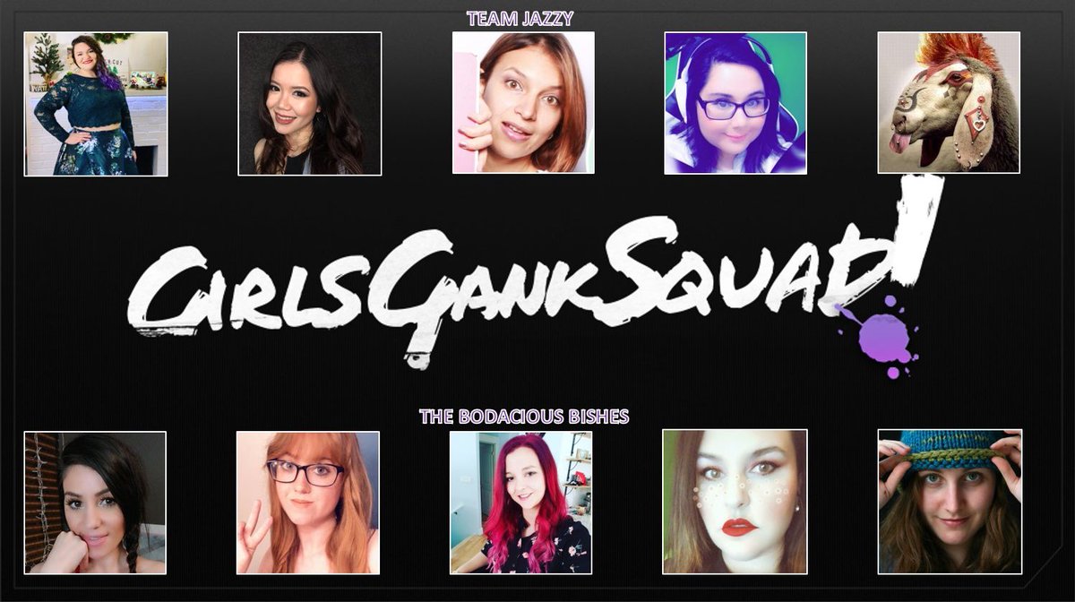 5v5 #GirlsGankSquad is LIVE 😍

Team Jazzy
<a href="/JazzaleneGames/">Jazzalene</a> 
<a href="/PlastyQueen/">Plasticine</a> 
<a href="/ellamyr_/">EllaMyr</a> 
<a href="/Mm_UnicornFarts/">MissUnicornFarts</a> 
<a href="/TheRoqwell/">Roqwell (Grolder Goat)</a> 

The Bodacious Bishes 
<a href="/YunalesckaGames/">Yunalescka ☾</a> 
<a href="/Lakefu/">Lakefu🦇☕️</a> 
<a href="/Breakw00d/">Breakwood</a> 
<a href="/Slexia3/">Slexia</a>
<a href="/PressBtoSlice/">Slice🔪</a>

And special guest caster <a href="/MochrieTV/">MochrieTV</a> !

🔴twitch.tv/jazzalene