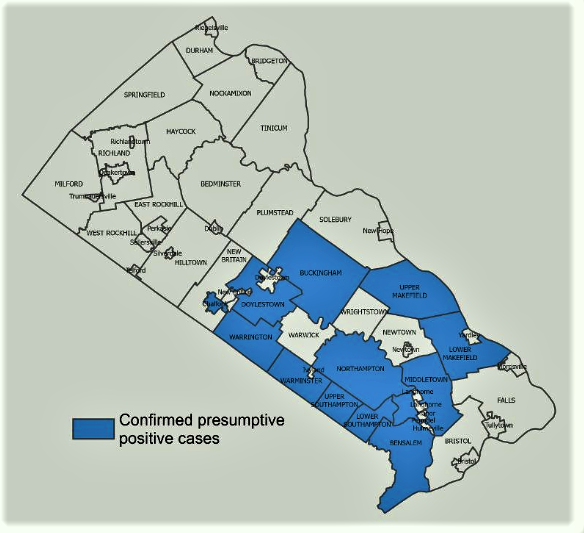 BucksCountyGovt's tweet photo. #BucksCounty COVID-19 update: 24 cases across 12 municipalities, two hospitalized, no deaths. The rate of new cases is increasing as community spread begins and testing expands. https://t.co/i8lW8QxgCz https://t.co/S7ra6WolzX