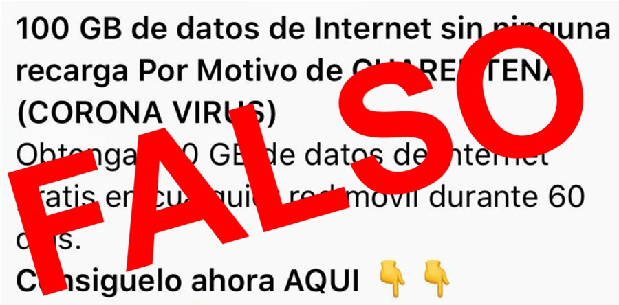 CaiVirtual's tweet photo. 🔊 Detectada campaña por mensajería instantánea 📧 fraudulentos que dicen regalar Internet. El objetivo es dirigir a la víctima a una página web falsa (#phishing) en donde se por medio de una encuesta, se pide que descarguen un archivo (#Malware) 🚨CUIDADO🚨 https://t.co/ExlF81JP6k