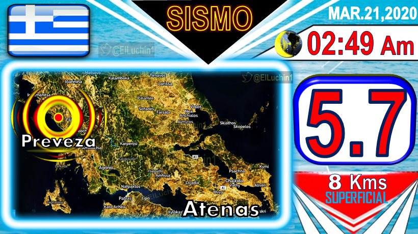 elluchin1's tweet photo. 🇬🇷➡#Sismo 5.7⚡ 🌃#Arta a 13 Kms al SurEste de #Paramythia
⏱02:49 Am🌌 Madrugada🇬🇷21 de Marzo

SUPERFICIAL🔰10 Kms 

Region de #Epirus
#Grecia🇬🇷 #Greece
#FelSabado #Temblor
Sismo #Earthquake
Saturday Night
#Covid-19 #CoronaVirus 
#Cuarentena https://t.co/z3MhhlCNGV