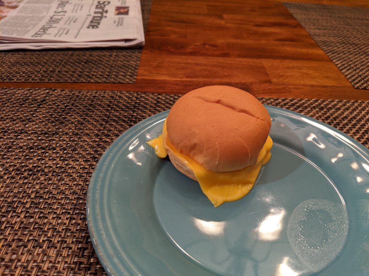 The Cheesey.

A bun.

1 slice of cheese.

23 seconds (in honor of MJ) in the microwave.
Cooking time may vary depending on: style of microwave, quality of cheese, and type of bun.

Please let cool before enjoying.

It's been a favorite for 30 years.