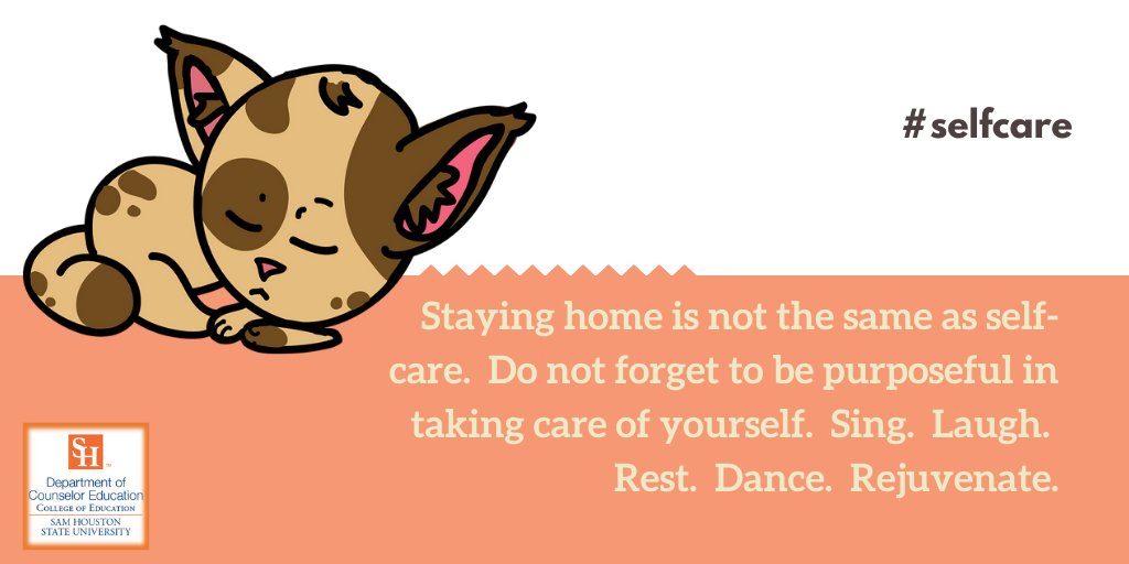 Staying home is not the same as self-care.  Do not forget to be purposeful in taking care of yourself.  Sing.  Laugh.  Rest.  Dance.  Rejuvenate.

#selfcare