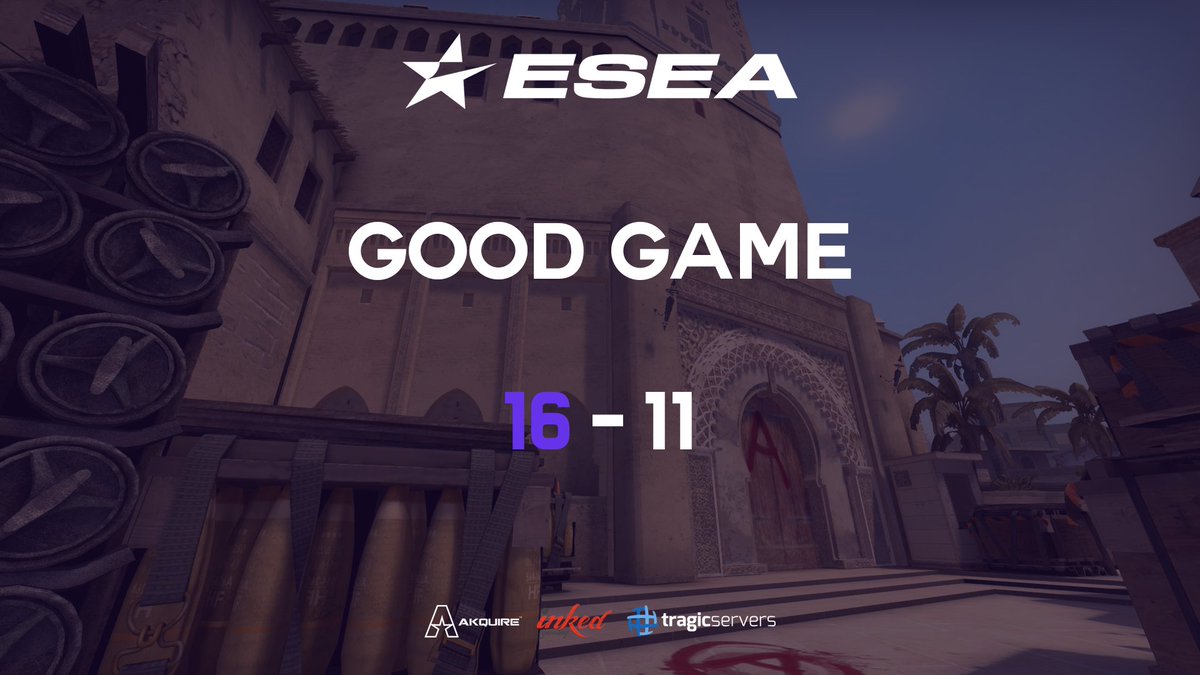 FaintNetwork's tweet photo. GG's to @Rise_ESC our @ESEA CSGO Advanced team take the win 16-11 on mirage! #ESEA #CSGO #Advanced #Playoffs #FaintWin #WeAreFaint https://t.co/6ZJOPbEHJB