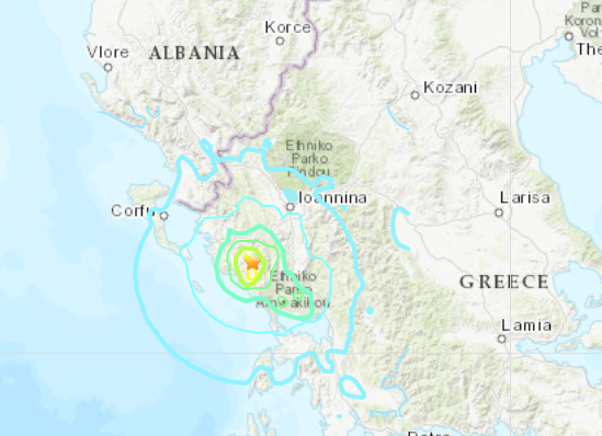 TaTohru's tweet photo. #USGS🇺🇸の観測：
UTC:00:49,Mar.21th.2020(協定世界時)🌏
JST :09:49,Mar.21th.2020(日本標準時)🇯🇵
#ギリシャで地震。
M 5.7 - 13km SSE of #Paramythia, #Greece.
Depth:10km, M5.7
#Earthquake
震源が浅いので揺れによる被害が予想される。 https://t.co/G9FkQpnOp6