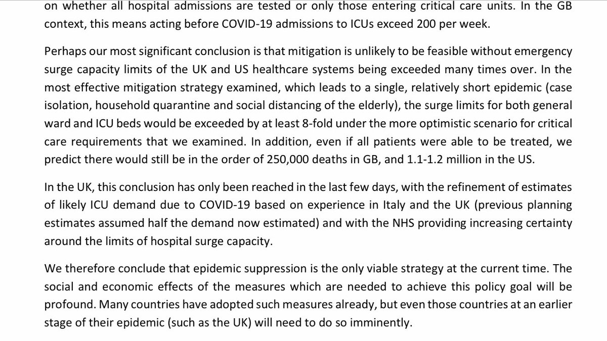 15. Here are some figures and passages from the actual Imperial College report. There are LOTS of assumptions here but If they are right it’s pretty grim. The graph is particularly worth looking at carefully  @JMGardnerMD  @Aiims1742