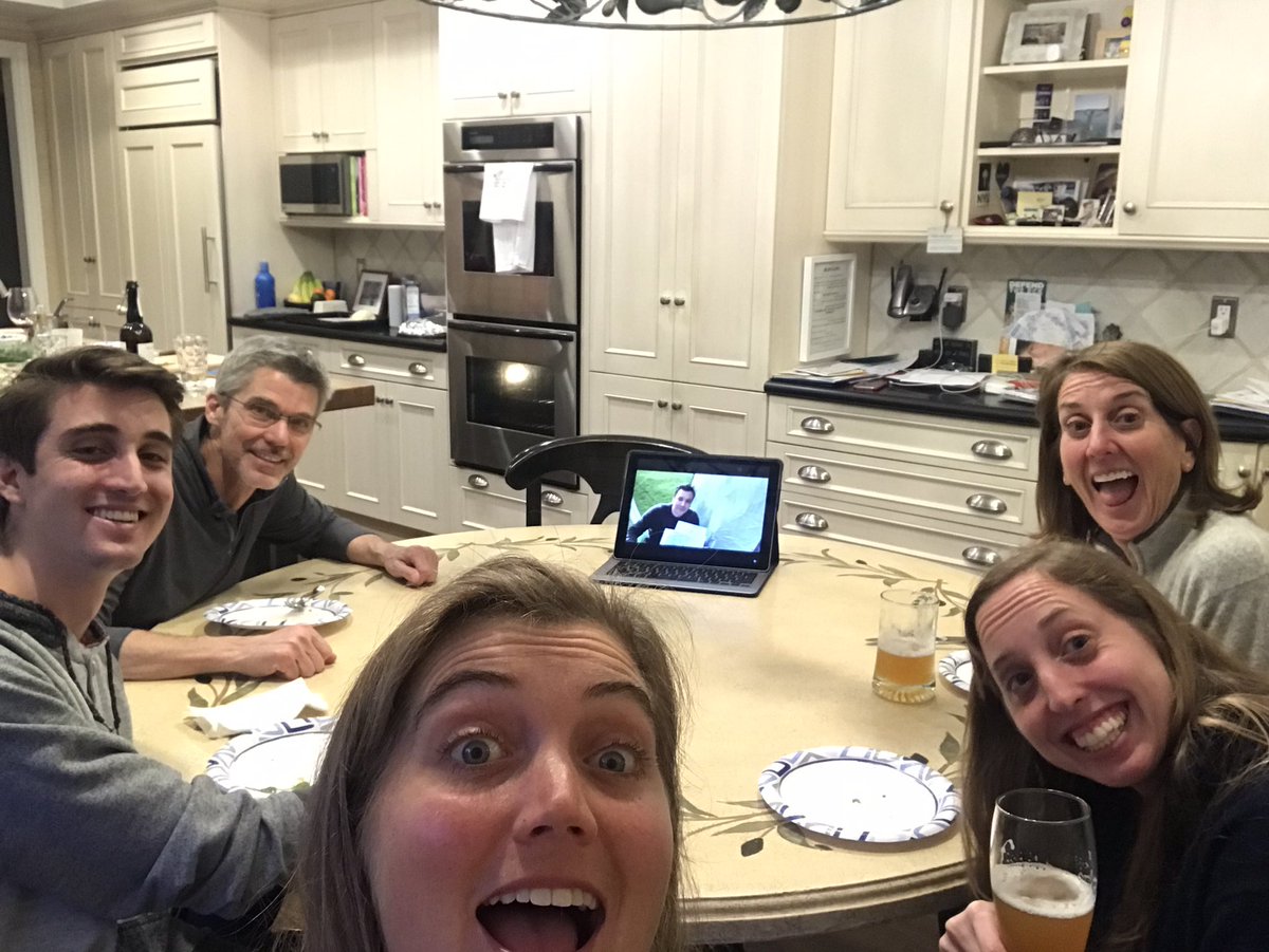 clossisboss's tweet photo. Family dinner with @jimmyfallon. Day 4 of shelter in place, still seeing smiles on our face(s) #staytuned #mymomlovescoorslight #coopedup #stayhomenowheretoroam ##thetonightshow #jimmyfallon https://t.co/ZZ47BTSZZs