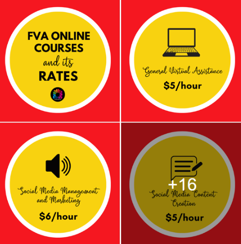 FreelancingMay's tweet image. FVA Online Courses and it's Rates
Feel free to LIKE and FOLLOW Filipino Virtual Assistance for your FREE online 
#freelancing guide and training.