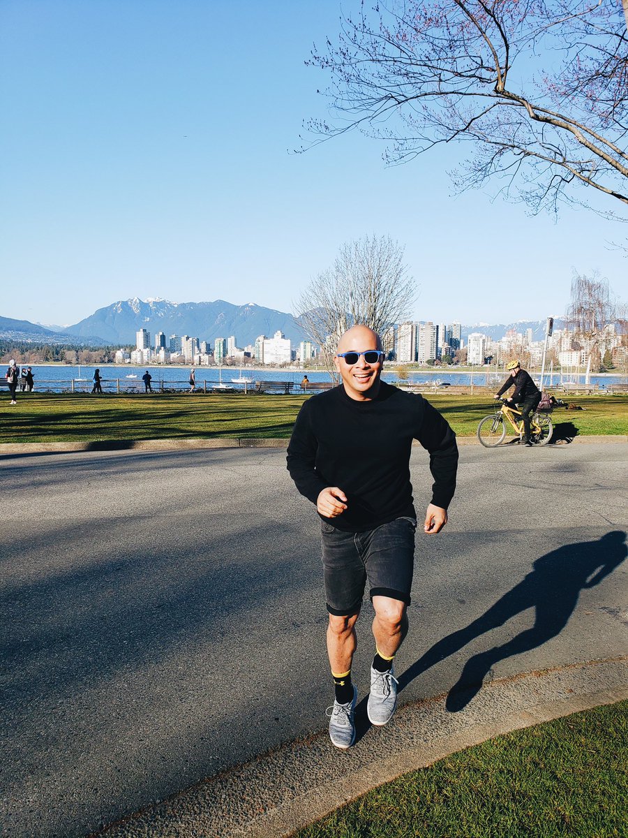 Jogged 2 meters. Fitness distancing. Also, it’s officially #ShortsSeason out there fellas ✌🏾 #vancouverlife