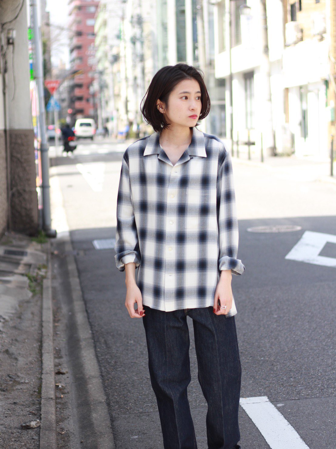 オンラインショップ Pheeny オンブレチェックシャツ シャツ ブラウス 七分 長袖 Www Automach Com