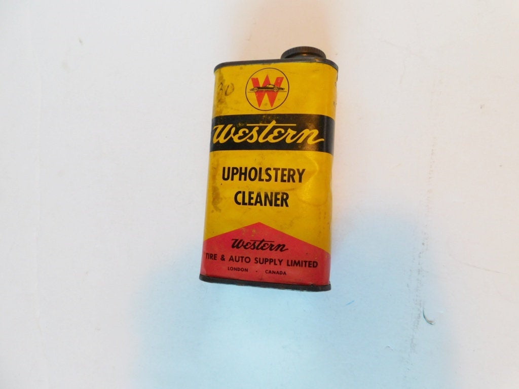 Excited to share the latest addition to my #etsy shop: Western Upholstery Cleaner 8 ounce collectible tin etsy.me/3dir74o #metal #upholsterycleaner #collectibletin #8ounce #vintagecan #itemstriedandtrue
