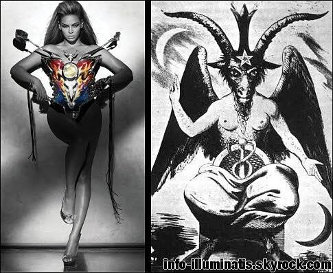 Y eso es lo que simboliza el Baphomet, lados opuestos. Puedes ver sus manos apuntan arriba y abajo,tiene senos de mujer y pene de hombre, en sus brazos, igual de Marilyn Manson, dice solve y coagula (disolver y coagular).