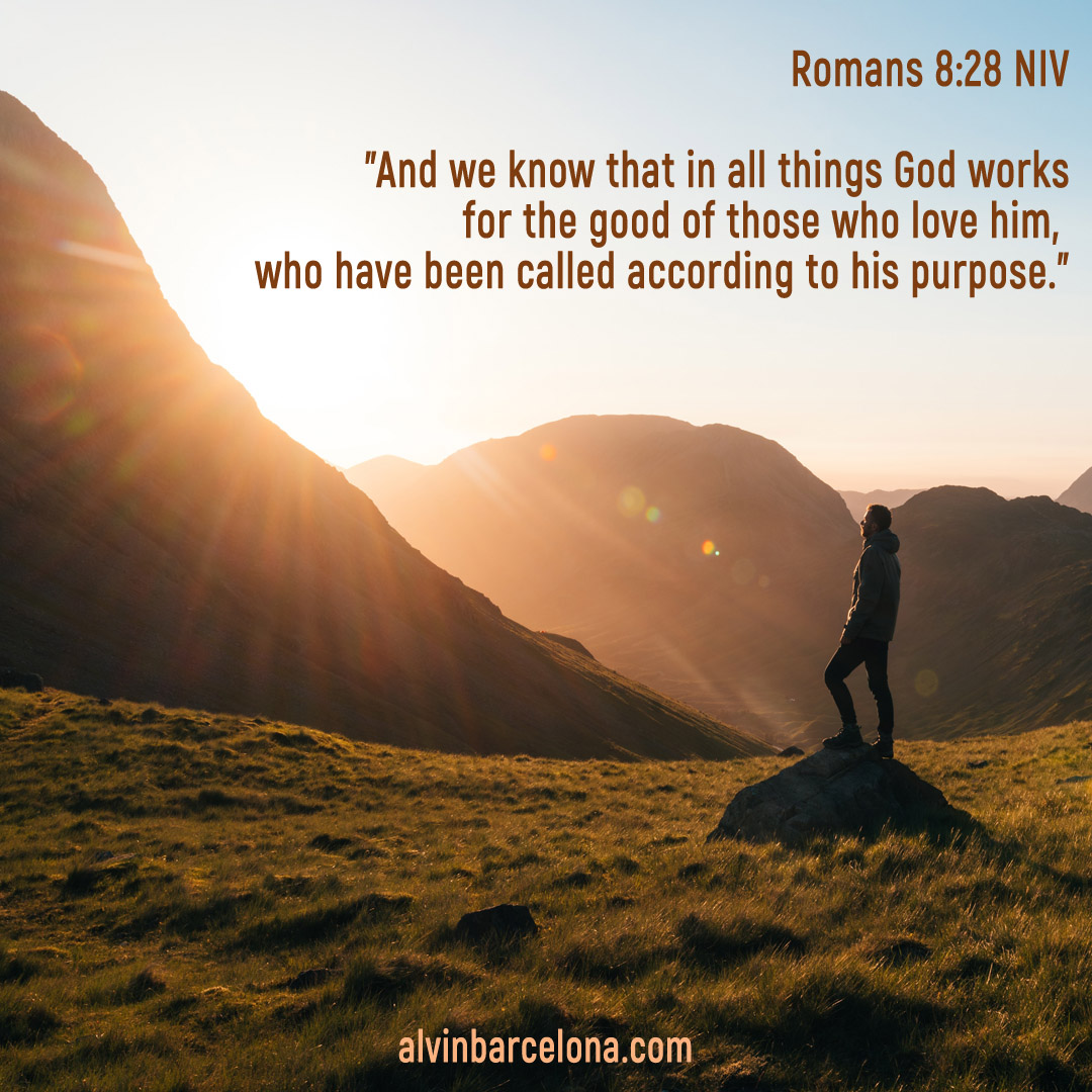 BrotherAlvinB's tweet photo. Romans 8:28 NIV
"And we know that in all things God works for the good of those who love him,
who have been called according to his purpose."
#Romans828 #BibleReflection #EverythingWorksOut #m3sy #AlvinBarcelona
Original photo by Simon Migaj https://t.co/h8hNyde4Em