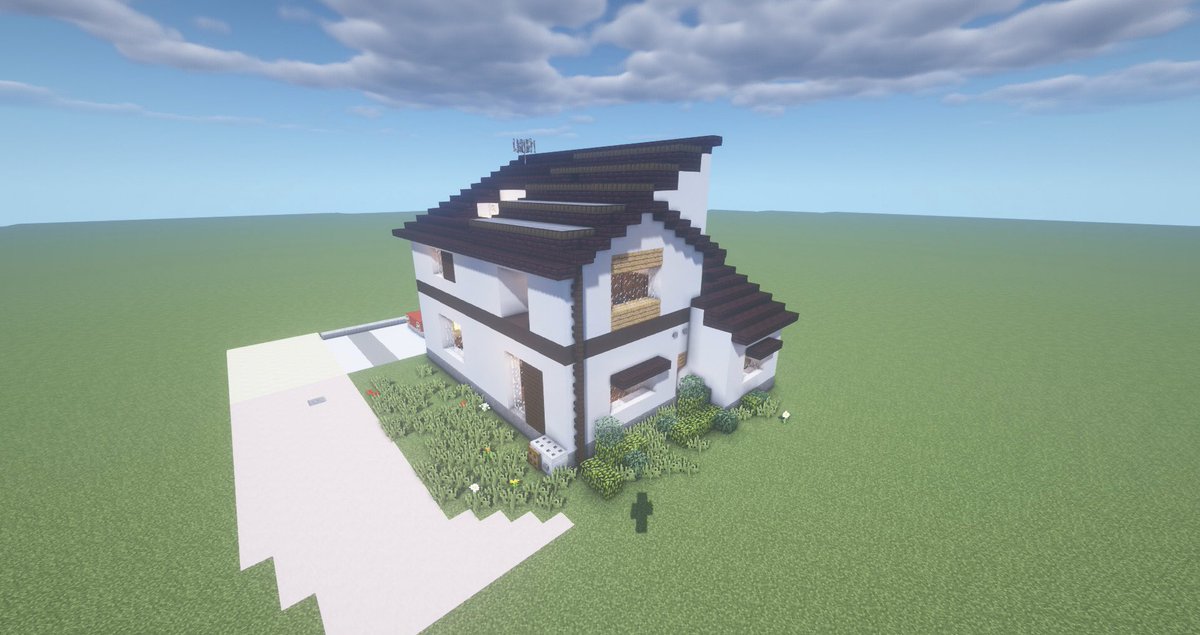 9750h No Twitter Minecraft マイクラ Minecraft建築コミュ 住宅街の写真を参考にして一軒家を 作ってみました