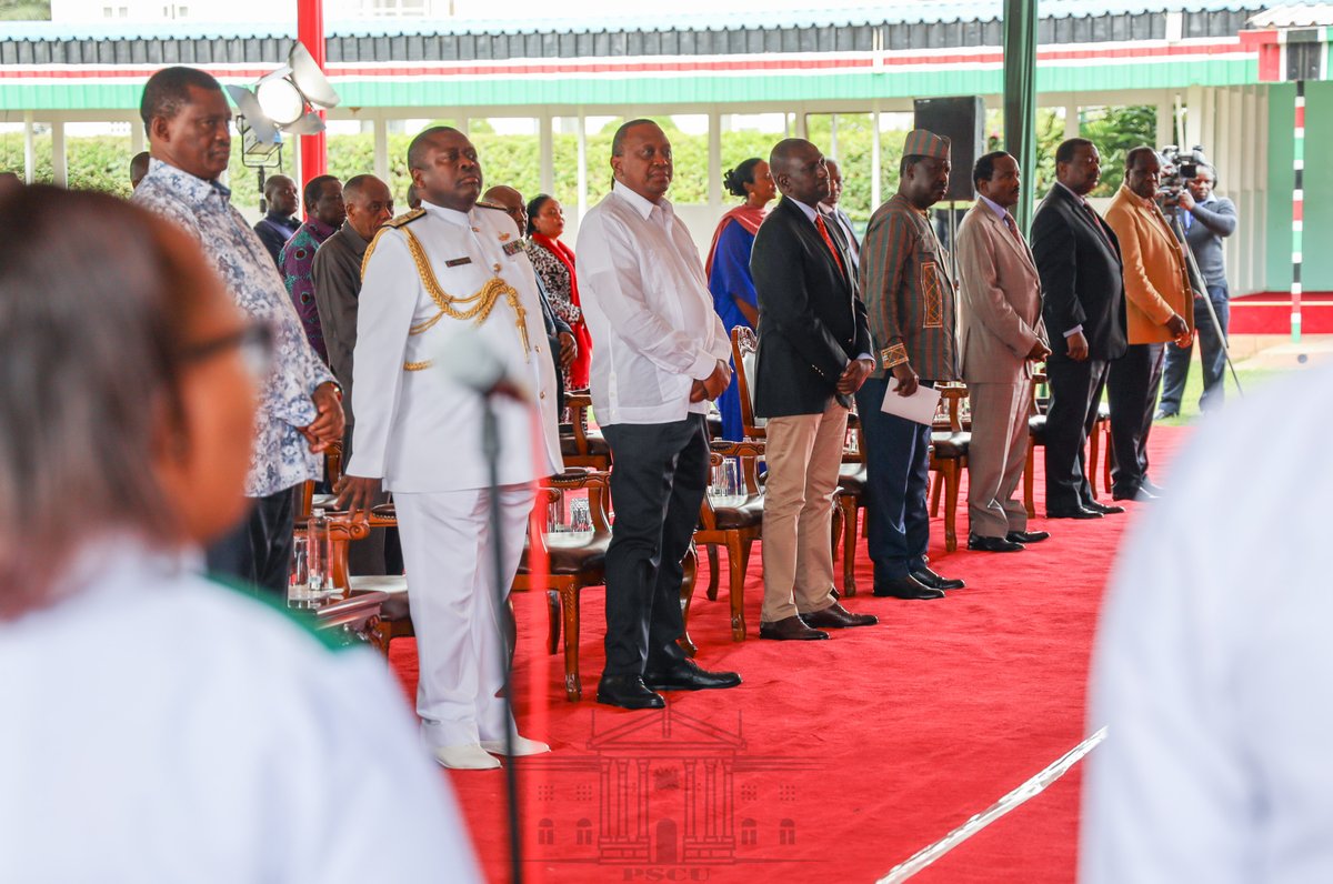 StateHouseKenya's tweet image. President Uhuru Kenyatta hosts a prayer service at State House, Nairobi to mark the National Day of Prayer on Coronavirus pandemic. The Service is led by a cross-section of religious leaders and is being broadcast live on all leading media stations.
| #NationalPrayerDay