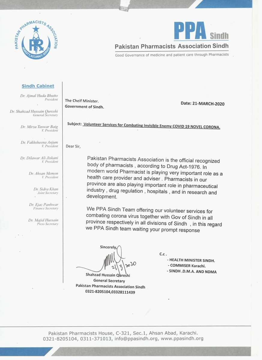 PharmacistSindh's tweet photo. Full support by PPA sindh on call of volunteers by Government
#CoronaVirusPakistan #Covid_19 https://t.co/TWrNDOvkwq