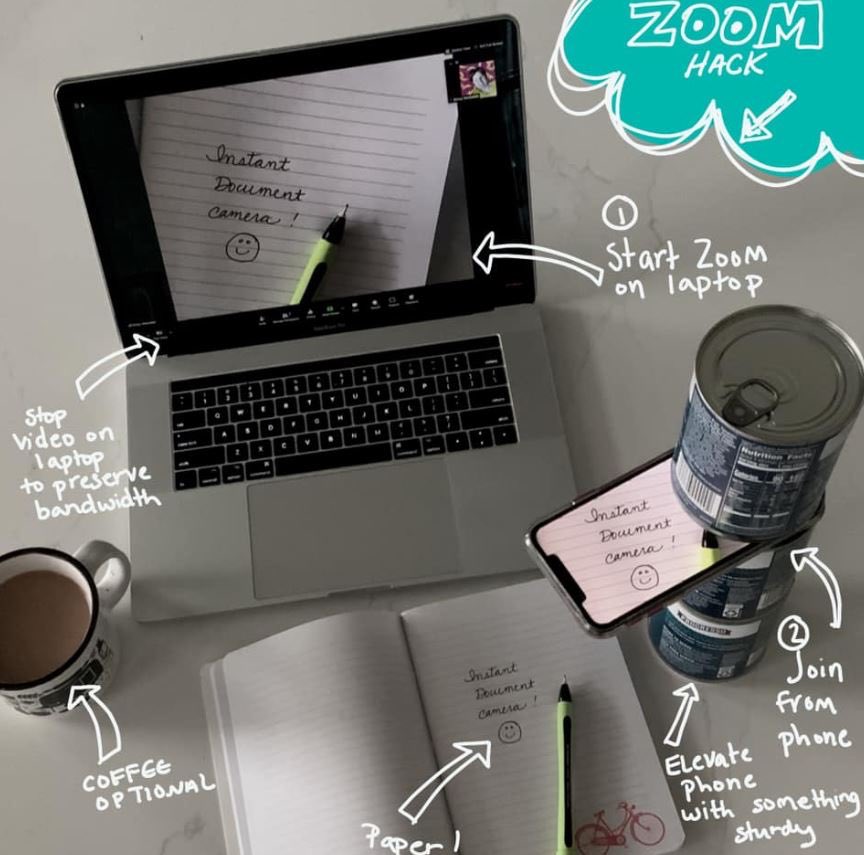 Zoom hack to join a session using a second device as a document camera / visualiser for your students #Covid19WL #mfltwitterati #langchat #remotelearning #coronavirusteaching #covid2019teachonline #twitterstaffroom