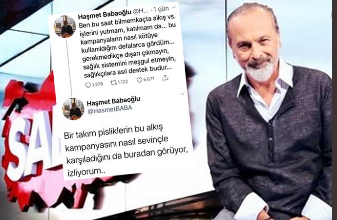 tele1comtr's tweet photo. Yandaş Sabah gazetesi yazarı yazarı Haşmet Babaoğlu, Bakan Fahrettin Koca'nın, sağlık emekçilerine destek kampanyasına alkışlarla katılanlar için 'Pislikler demişti.AKP'li Cumhurbaşkanı Erdoğan, alkış desteği verince Baboğlu, sosyal medya hesabını kapattı.
https://t.co/JJpwXFBh5I https://t.co/jZUTmRCXY3