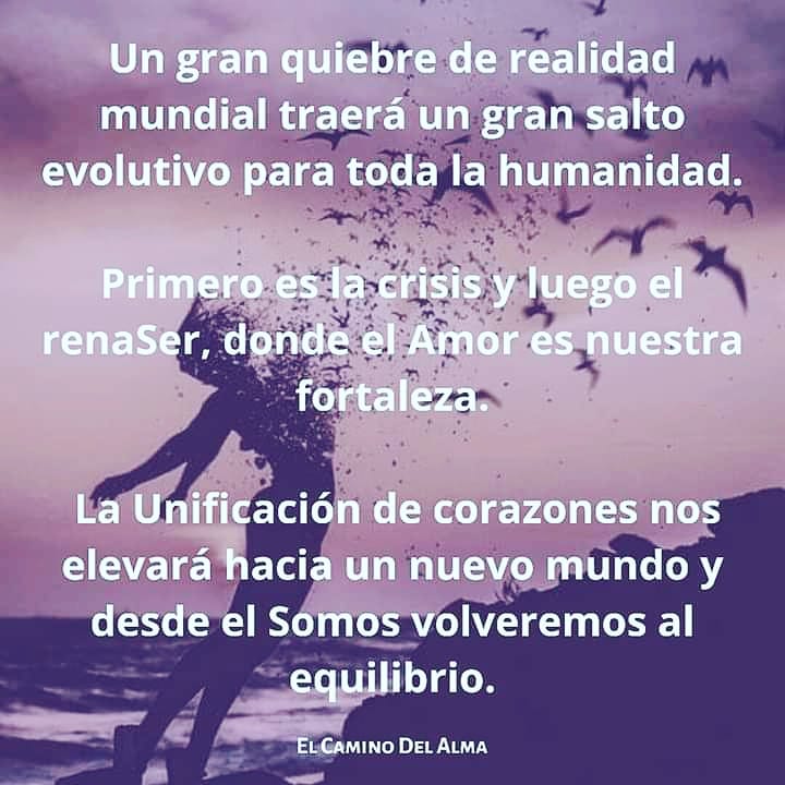 توییتر  Sayda Bulnes در توییتر: "????????Un gran quiebre de realidad mundial,  traerá un gran SALTO EVOLUTIVO para toda la humanidad. Primero es la crisis  y luego El RENA - - SER