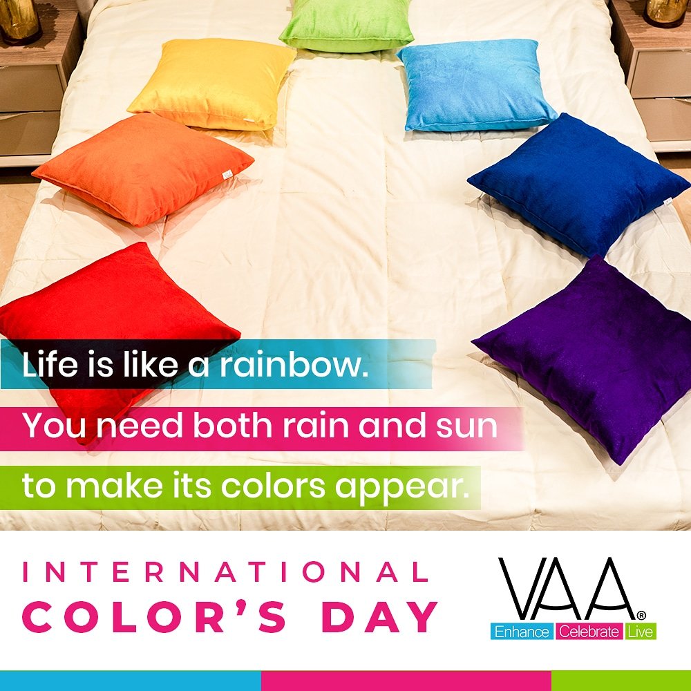 VAAHomeDecor's tweet photo. Let VAA accompany you in filling your lives with brightest of the colors! VAA wishes you a happy International Color’s Day.
.
#vaahomedecor #vaa #appreciatinglife #threadofpositiviity #color #internationalcolorsday #bright #life #lives #colors #rainbow https://t.co/ISivY9Z7VX